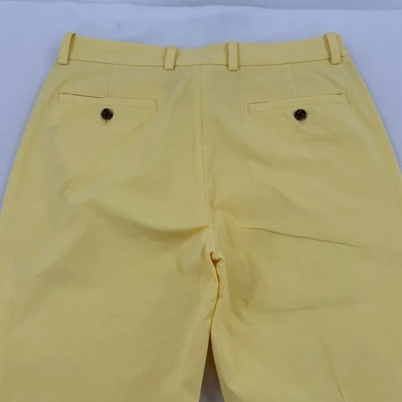 Brooks Brothers Men's Yellow Supima Cotton Slim Fit Chinos Pants Golf W32 L30 - Picture 4 of 8